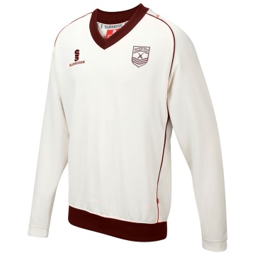 Kinross-shire CC - Long Sleeve Sweater Maroon Trim