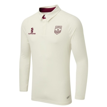 Kinross-Shire CC - Ergo Long Sleeve Maroon Trim Shirt