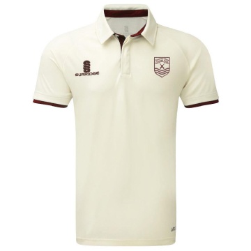 Kinross-Shire CC - Ergo Short Sleeve Maroon Trim Shirt