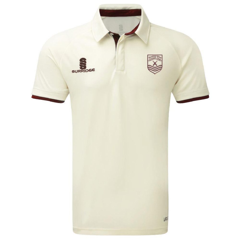 Kinross-Shire CC - Ergo Short Sleeve Maroon Trim Shirt