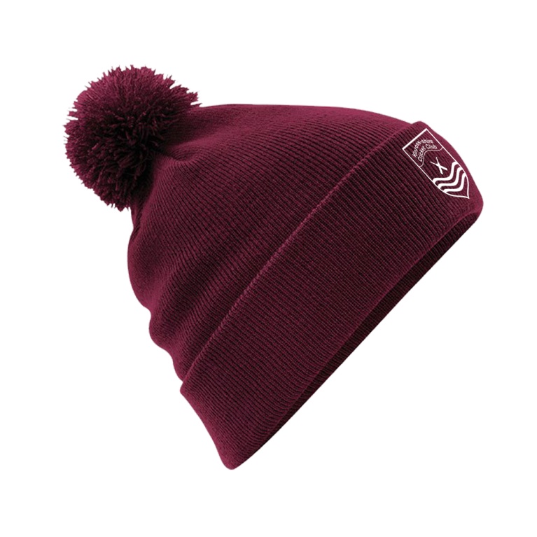 KINROSS-SHIRE CC Original Pom Pom Beanie : Maroon